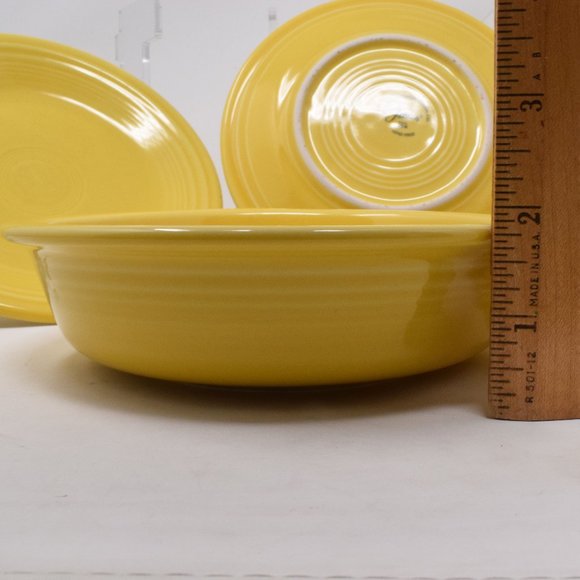 Homer Laughlin Fiestaware Yellow Bowl Plate Set of 5 Cottagecore Classic USA Eat - Picture 4 of 7